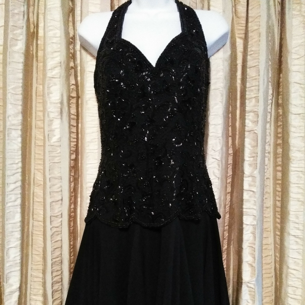 Size 8 BlackTie by Oleg Cassini Beaded Formal Dress